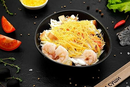 Салат Цезарь с креветкой