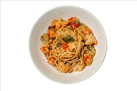 Спагетти Том Ям с креветкой