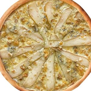 Пицца с грушей и горгонзолой на тонком тесте