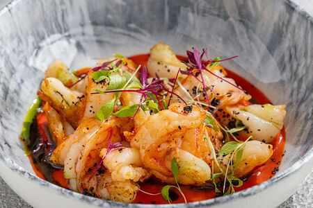 Остро-сладкие креветки