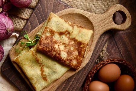 Блины с курицей и грибами