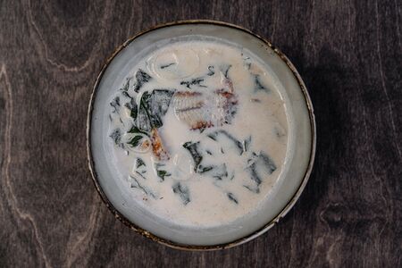 Сливочный суп с угрем