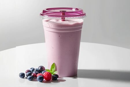 Молочный коктейль Лесные ягоды с тапиокой или джус-боллами