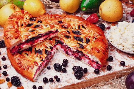 Пирог Смородина-творог 