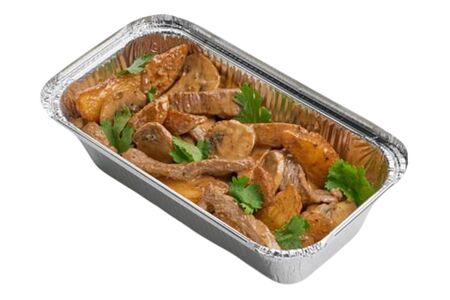 Картофель жареный с мясом и грибами