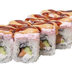 Ролл острый с лососем и крабом