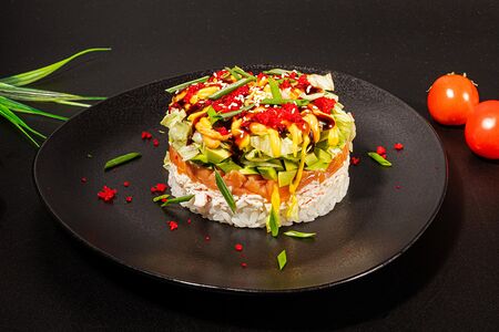 Салат Лава с лососем