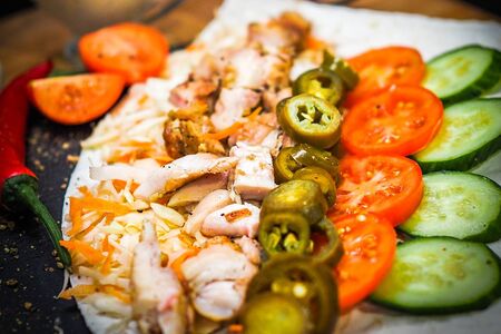 Шаверма острая с курицей