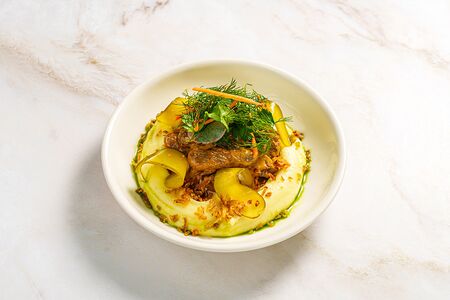 Бефстроганов с картофельным пюре