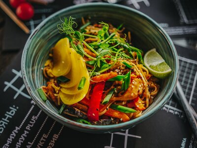 WOK с курицей и шитаке