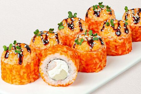 Шеф-ролл с лососем и креветкой