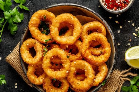 Кольца кальмара в кляре