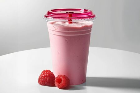 Молочный коктейль Малиновый с тапиокой или джус-боллами