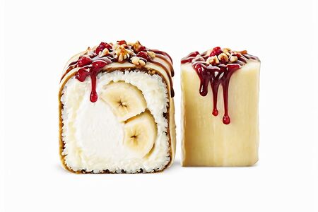 Сладкий ролл с бананом и клюквой 