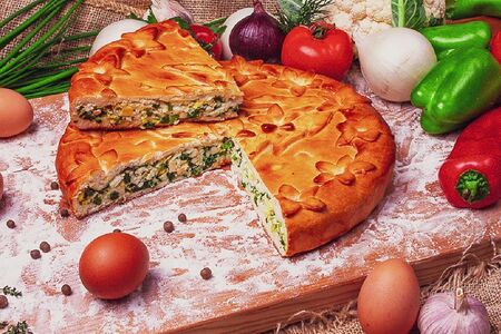 Пирог Зеленый лук и яйцо