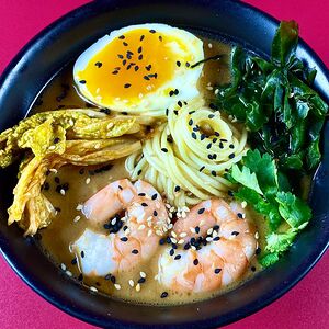 Рамен с креветками