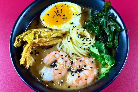 Рамен с креветками