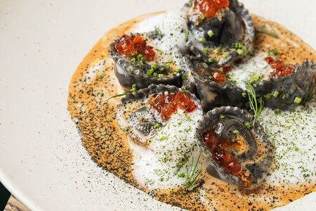 Равиоли с креветками и сыром рикотта