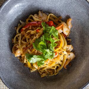 Удон с креветками