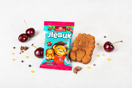 Пирожное бисквитное «Лёвик» с какао и вишневой начинкой