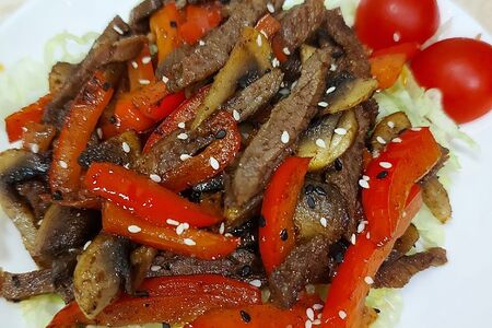 Теплый салат Золотой теленок