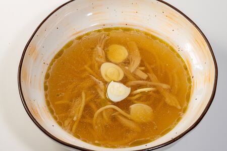 Суп из мяса птицы с домашней лапшой