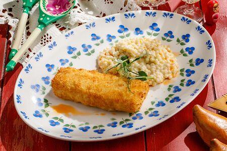 Шницель из трески с птитимом