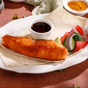 Стейк из лосося на углях