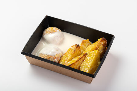 Митболы из индейки с запеченным картофелем