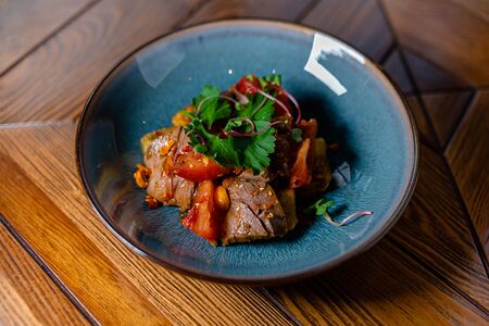 Буженина чили с баклажанами 