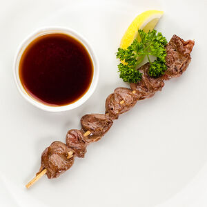 Шашлык из куриных сердечек