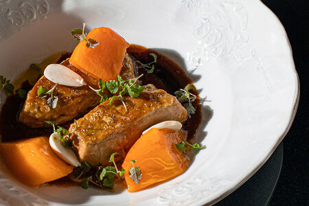 Фуа-гра с инжиром и соусом жю-лие