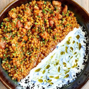 Паста птитим с цыпленком