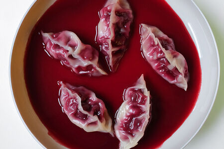 Вареники с тофу и вишней