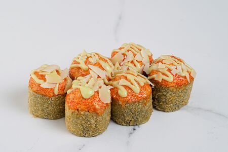 Малый жареный с шапкой и соусом васаби 