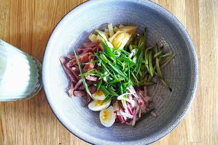 Окрошка с говядиной