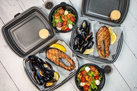 Сет для двоих с мидиями