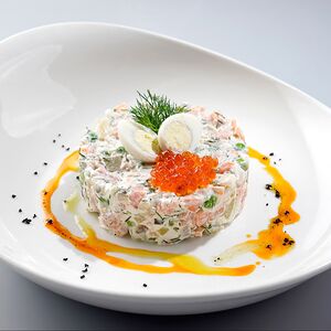 Оливье с семгой