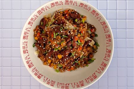 Рис с говядиной в перечном соусе