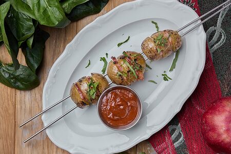 Печёный картофель с салом