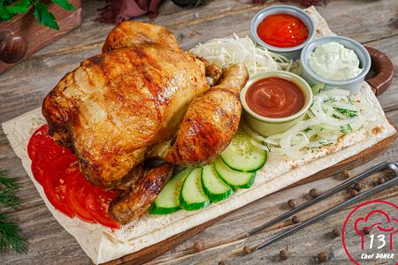 Курица гриль в лаваше с овощами