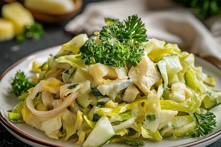 Салат Кальмары с сыром