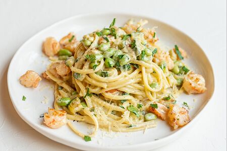 Лингвини с креветками