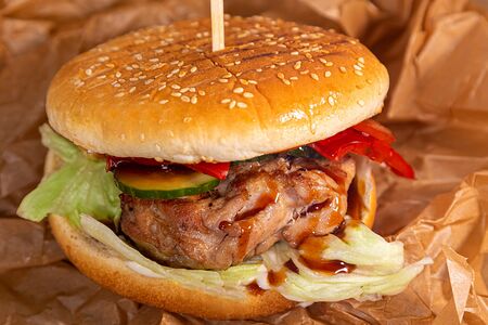 Бургер Курица терияки 