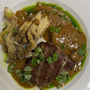 Медальоны из говядины с вешенками