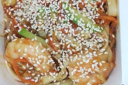 Wok с креветками
