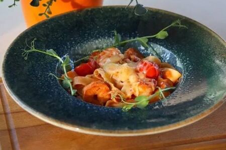 Фетучини с креветками