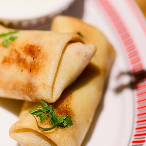 Блины с мясом и сметаной 