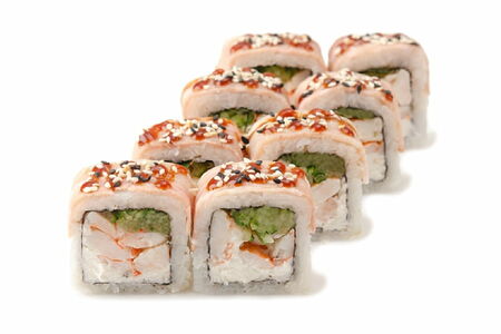 Запечённый ролл Беконатор с креветкой