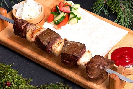Шашлык из говяжьей печени